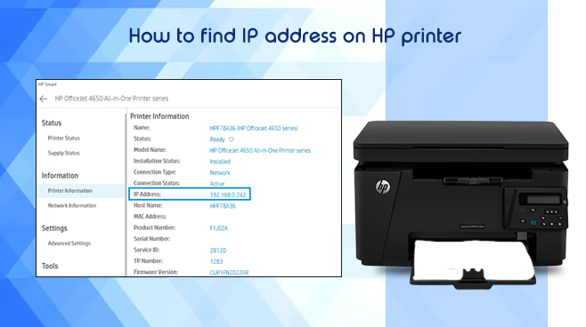 How to find IP address on HP printer